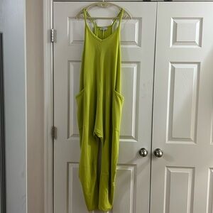 Emerald Lime Green Sleeveless Jumpsuit with Pockets